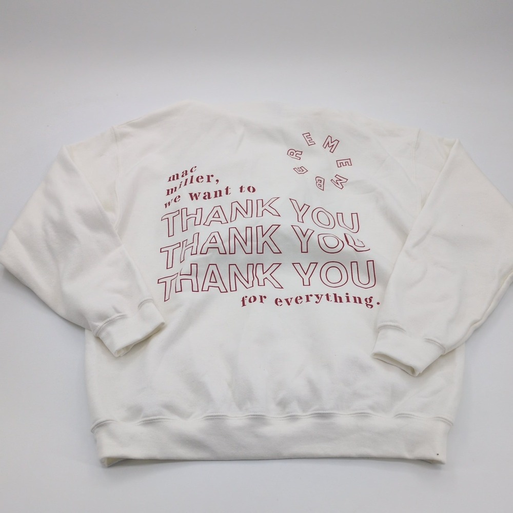 Mac Miller I Love Life Thank You Hoodie Size L Cream White ILLTY Mixtape Merch - Picture 2 of 6